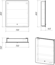Grossman Зеркальный шкаф Адель 70 белый – фотография-6